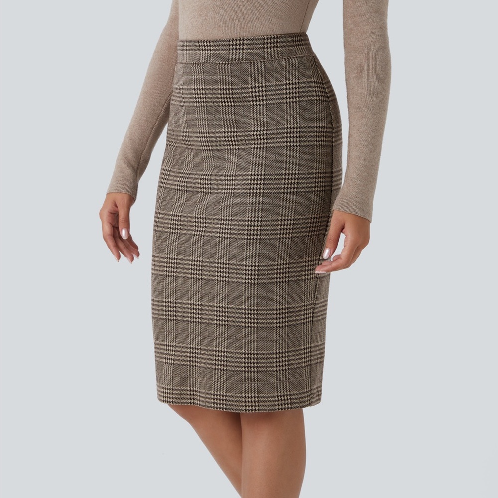 HALARA Classic Checkered Pencil Skirt